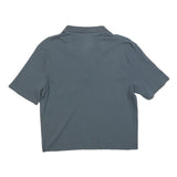 PUMA Womens Grey Short Sleeve Plain Polo Shirt S Cotton Blend Casual Crop Top
