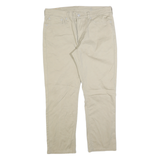 LEVI'S Mens Cotton Beige Regular Straight Trousers W34 L34 Casual Zip Closure