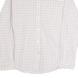 NAUTICA Mens White & Blue Checked Shirt L Long Sleeve Button Cotton Casual