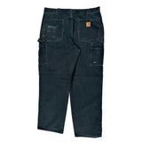 Carhartt Double Knee Carpenter Trousers - 36W 31L Black Cotton