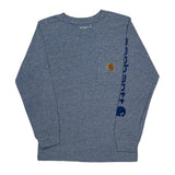 Age 7 Carhartt Long Sleeve T-Shirt - Small Gray Cotton