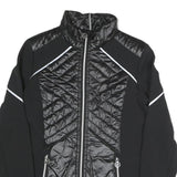 MICHAEL KORS Womens Black & Shiny Quilted Zip Jacket M Polyester Blend Athletic