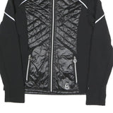 MICHAEL KORS Womens Black & Shiny Quilted Zip Jacket M Polyester Blend Athletic