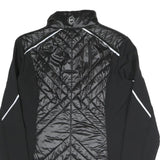 MICHAEL KORS Womens Black & Shiny Quilted Zip Jacket M Polyester Blend Athletic