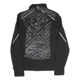 MICHAEL KORS Womens Black & Shiny Quilted Zip Jacket M Polyester Blend Athletic