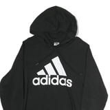 ADIDAS Womens Black Cotton Hoodie 2XL Pullover Logo Sweatshirt