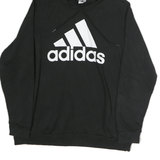 ADIDAS Womens Black Cotton Hoodie 2XL Pullover Logo Sweatshirt