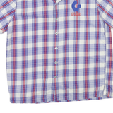 G-STAR Mens Blue & Red Check Shirt L Cotton Blend Casual Summer Button Shirt