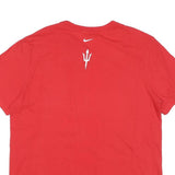 NIKE Mens Red L Graphic T-Shirt Short Sleeve Crew Neck Cotton Blend Casual