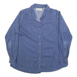 ANTHONY RICHARDS Womens Blue Denim Shirt S Long Sleeve Button Casual