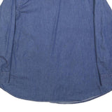 ANTHONY RICHARDS Womens Blue Denim Shirt S Long Sleeve Button Casual