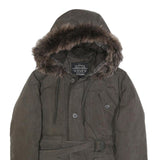 ALL SAINTS Womens Brown Cotton Blend Hooded Zip Jacket UK 10 Casual Stylish