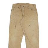 DICKIES Mens Jeans Regular Straight Denim Beige W34 L32 Workwear Zip Closure