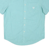 CHAPS Mens Blue Cotton Blend Shirt L Button-Down Collar Casual Short Sleeve