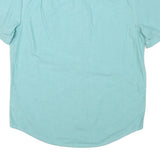 CHAPS Mens Blue Cotton Blend Shirt L Button-Down Collar Casual Short Sleeve