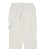 SWITCHER Womens Regular White Cargo Trousers W30 L30 Zip Pocket Casual