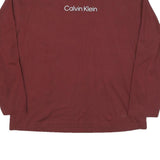CALVIN KLEIN JEANS Mens Maroon Long Sleeve Crew Neck T-Shirt XL Cotton Blend