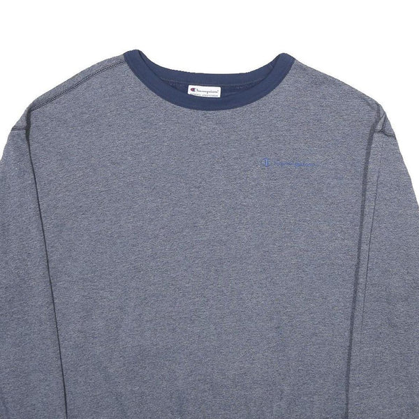CHAMPION Mens Blue Crew Neck XL Cotton Blend Sweatshirt Pullover Casual