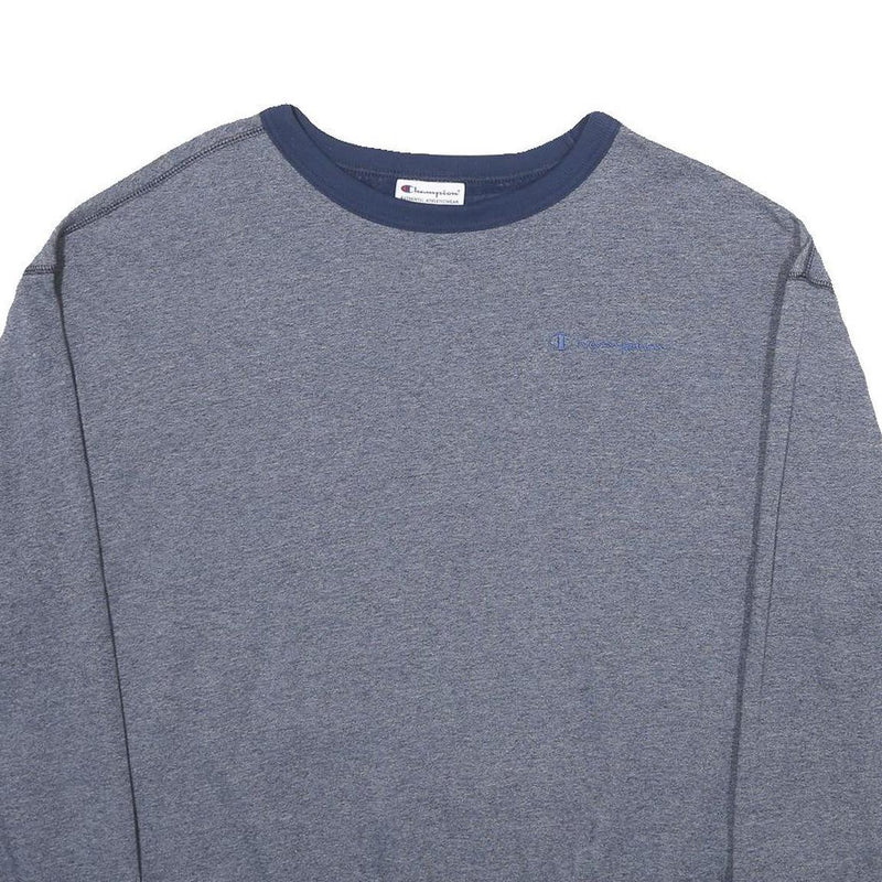 CHAMPION Mens Blue Crew Neck XL Cotton Blend Sweatshirt Pullover Casual