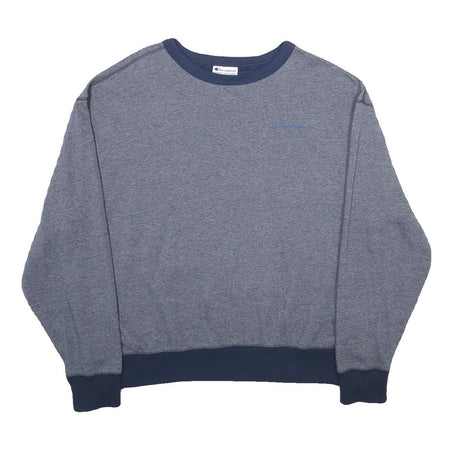 CHAMPION Mens Blue Crew Neck XL Cotton Blend Sweatshirt Pullover Casual