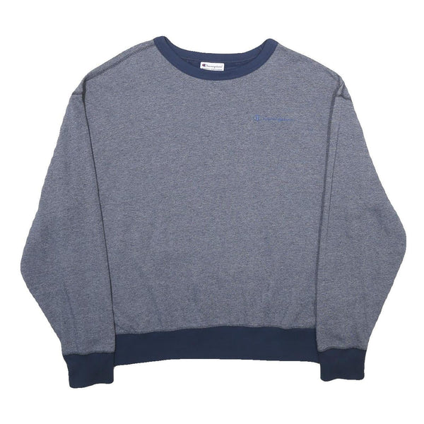 CHAMPION Mens Blue Crew Neck XL Cotton Blend Sweatshirt Pullover Casual