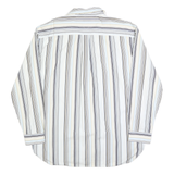 TOMMY HILFIGER Mens White & Beige Striped Shirt 2XL Cotton Blend Casual Long
