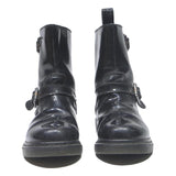 DR MARTENS Womens Leather Black Ankle Boots UK 4 Buckle Strap Stylish