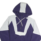 NIKE Womens Purple & White Hooded Zip Jacket M Polyester Colourblock Sportswear