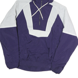 NIKE Womens Purple & White Hooded Zip Jacket M Polyester Colourblock Sportswear