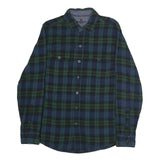 WOOLRICH Mens Blue & Green Check Shirt M Cotton Casual Classic Button Collar