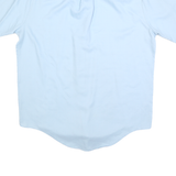 Mens Light Blue Cotton Plain Shirt L Short Sleeve Button Closure