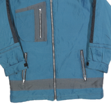 NEVADA Womens Blue & Grey Zip Jacket S Polyester Blend Plain Outdoor Warm