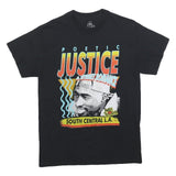 POETIC JUSTICE Mens Black Graphic T-Shirt M Short Sleeve Crew Neck Streetwear
