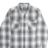 WRANGLER Mens Grey & White Check Shirt M Long Sleeve Button Casual Cotton