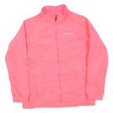 COLUMBIA Womens Pink Jacket L Polyester Blend Fleece Zip Outdoor Casual Warm