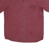 RED HEAD Mens Maroon Cotton Blend Short Sleeve Shirt L Button Pocket Casual