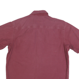RED HEAD Mens Maroon Cotton Blend Short Sleeve Shirt L Button Pocket Casual