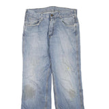 CARHARTT Mens Regular Fit Light Blue Denim Jeans Cotton Blend Button W32 L32