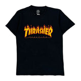 Skateboarding Thrasher Graphic T-Shirt - Small Black Cotton