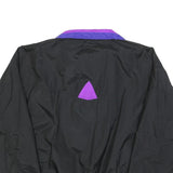 WHITE FIR Womens Black & Purple Zip Jacket L Polyester Plain Lightweight