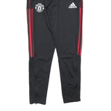 ADIDAS Mens Joggers Black & Red Regular Tapered S W25 L27 Manchester United Logo