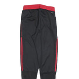 ADIDAS Mens Joggers Black & Red Regular Tapered S W25 L27 Manchester United Logo