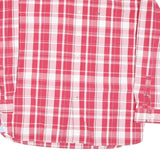 TOMMY HILFIGER Mens Red & White Checked Shirt XL Classic Cotton Blend Button-Up