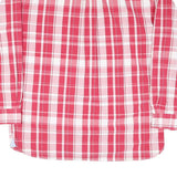 TOMMY HILFIGER Mens Red & White Checked Shirt XL Classic Cotton Blend Button-Up