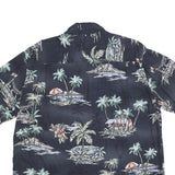 BATIK BAY Mens Black Tropical Print Rayon Shirt XL Casual Hawaiian Holiday