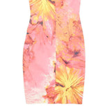 KAREN MILLEN Womens Pink & Yellow Floral Bodycon Polyester Dress UK 10