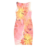 KAREN MILLEN Womens Pink & Yellow Floral Bodycon Polyester Dress UK 10
