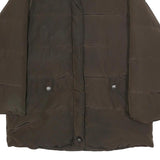 WEEKEND MAX MARA Womens Brown Nylon Quilted Jacket UK 12 Zip Closure Relaxed Fit