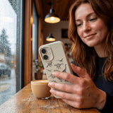 London Fog Dinosaurology iPhone 15 Pro Case - Lifestyle photo showing phone case in use