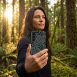 Black Fossilized Samsung Galaxy S25 Case - Lifestyle photo showing phone case in use